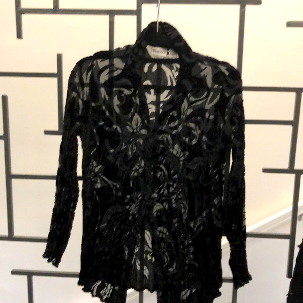 Chicos jacket with floral cut outs